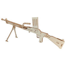 Light Machine Gun Laser-Cut 3D Wooden DIY Assembly Puzzle Parent Child Relationship Training Handmade Jigsaw Toys  Children Gift 2024 - buy cheap