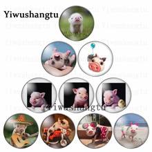 Cute cartoon pig animals pattern 12mm/18mm/20mm/25mm Round photo glass cabochon demo flat back Making findings 2024 - buy cheap