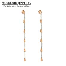 Neoglory-pendientes largos de circonita cúbica para mujer, aretes largos con borlas, estilo coreano, coloridos, de alta calidad, 2020 2024 - compra barato