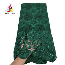 Milk Silk Sequins Tissue Lace Fabric with Emerald Green Color African Nigerian Quanlity Embroidery New Style Design for Dress 2024 - buy cheap