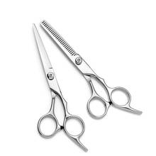 6 Inch Cutting Thinning  Styling Tool Hair Scissors Stainless Steel Salon Hairdressing Shears Regular Flat Teeth Blades 2024 - compre barato