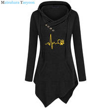 Heartbeat Love Dog Footprints Print Women Hoodie Casual Cotton Hipster Funny Hoodies for Girl Top Tee Clothes 2024 - buy cheap