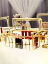 Caja de vidrio con bordes de cobre Retro para almacenamiento de joyas y cosméticos, organizador de maquillaje de bronce dorado transparente, estante de baño para lápiz labial 2024 - compra barato