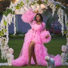 Женское длинное платье из тюля, розовое вечерние нее платье с оборками и многоярусной юбкой для беременных и выпускного вечера, 2020 2024 - купить недорого