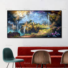 Nature Art Fantasy Art Mountains Oil Painting Posters and Prints on Canvas Wall Art Picture for Living Room Cuadros Home Decor 2024 - buy cheap