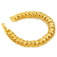 Pulseira vintage feminina de ouro 12mm com corrente em formato de coração, joias femininas 2021 2024 - compre barato