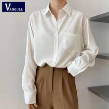 Vangull Women Shirt 2021 Spring Autumn Oversize T-shirt With Long Sleeve Pocket Office Female Single-breasted Top Blouse 2024 - buy cheap