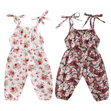 Для малышей детский для девочек в цветочек; Детский комбинезон; Летний комбинезон без рукавов, летний пляжный костюм, одежда для детей 2024 - купить недорого
