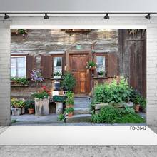 Spring Garden Green Grass Flower Wood House Door Scenery Backdrops Baby Young Portrait Photography Backgrounds For Photo Studio 2024 - buy cheap