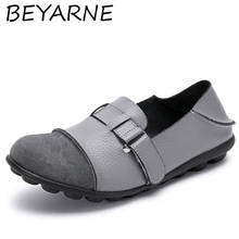 BEYARNE Top Quality Genuine Leather Women Flat Shoes Comfortable 2020 Spring / Autumn Hook & Loop Ladies Leather Shoe Plus Size 2024 - buy cheap