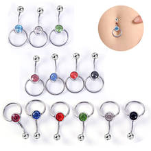 1 Pcs Crystal Piercing Navel Surgical Stainless Steel Rhinestone Belly Button Rings Navel Piercing Ombligo Navel Ring Jewelry 2024 - buy cheap