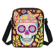 Novo 2019 mexicano crânio bolsas femininas crianças sacos de ombro criança menina do bebê mensageiro bolsa pequena bolsa crossbody por atacado 2024 - compre barato