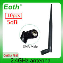 EOTH-antena 2,4g 5dbi sma macho wlan wifi 2,4 ghz, enrutador pbx, módulo iot, receptor de señal de enlace tp, antena de alta ganancia, 1 unidad 2024 - compra barato