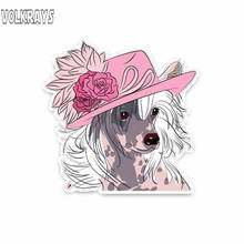 Volkrays Creative Car Sticker Hipster Chinese Crested Dog Accessories Reflective Waterprood Sunscreen Vinyl Decal,11cm*11cm 2024 - buy cheap