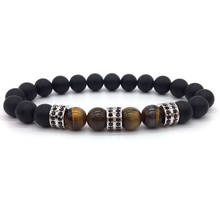 2020 Trendy  Geometric Charm Bracelet Men Classic Natural Tiger Eye & Matte Beads Bracelet For Men Jewelry Gift 2024 - buy cheap