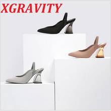 XGRAVITY Sandals European All Matched Fashion Pointed Toe Sexy Dress Shoe Ladies Summer Women High Heel Strange Heel Pumps B323 2024 - buy cheap