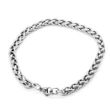 Cadena de eslabones de quilla de acero inoxidable para mujer y hombre, pulseras simples de 3mm, 4mm, 5mm, 6mm, regalos de joyería, envío directo, 21cm, 23cm, 25cm 2024 - compra barato