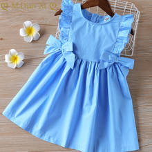 3-7Years Baby Girls Sleeveless Solid Color Bow Dress Clothes Kids Summer Princess Dress Children Party Ball Pageant Dress Outfit 2024 - buy cheap