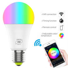 WiFi Smart Light Bulb E27 LED RGB Lamp Work With Alexa/Google Home 100-240V RGB Dimmable Timer Function Magic Bulb Hot 2024 - buy cheap