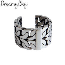 DreamySky Punk Wholesale Real Silver Color  Large Geometric Rings For Women Big Antique Rings Finger Jewelry High Quality 2024 - buy cheap