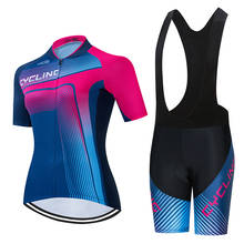 Conjunto de ropa de ciclismo para mujer, pantalones cortos con pechera, Jersey de bicicleta de carretera, traje de bicicleta de montaña, Kit de uniforme deportivo, 2021 2024 - compra barato