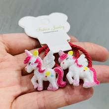 2Pcs/Set Girls Shiny Unicorn Pink Rubber Elastic Hair Bands Children Ponytail Holder Scrunchie Headband Kids Hair Accessories 2024 - buy cheap