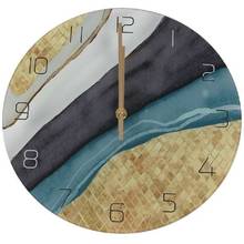 Wall Clock Nordic Decorative Marble Printing Wall Clock Mute Quartz Round Glass Wall Clock Modern Design Home Decoration 2024 - buy cheap