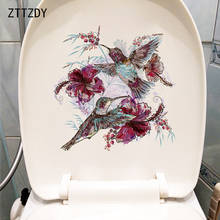 Zttzdy adesivos clássicos para parede 22.2x22.7cm, beija-flor, mural de banheiro, decoração para banheiro 2024 - compre barato