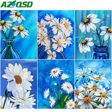 AZQSD полный набор для картин из алмазов Маргаритка цветочный Декор для дома Алмазная Вышивка Цветы Картина Стразы подарок ручной работы 2024 - купить недорого