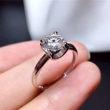 LeeChee Moissanite кольцо для женщин Подарок на годовщину свадьбы 1CT 6,5 мм Лаборатория алмаз Классический стиль ювелирные изделия из стерлингового серебра 925 пробы 2024 - купить недорого