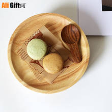 Japanese Round Children's Plate Birch Tray Dried Fruit Tray Tea Plate Solid Wood Small Plate Cup Cushion Giveaway Retail 2024 - buy cheap