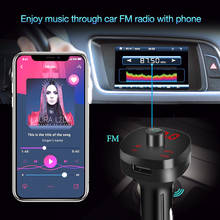 Transmissor receptor de áudio sem fio para carro, bluetooth 4.2 + edr, kit mãos livres, fm, reprodutor de mp3, ferramenta de música, carregador rápido duplo usb 3.1a 2024 - compre barato