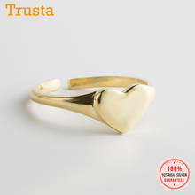 Trustdavis joias feitas de ouro romântico, joias elegantes em prata esterlina 925 tamanho aberto de coração para festa de casamento feminina ds1481 2024 - compre barato