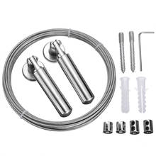 1Set Stainless Steel Curtain Wire Curtain Wire Rod Set Wire Rope Cable Tensioner For Hanging Clothes Curtains 2024 - buy cheap