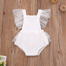 0-24M Princess Newborn Baby Girls 0-3Y Bodysuits Ruffles Lace Short Sleeve Backless Belt Jumpsuits Outfits 2024 - buy cheap