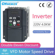 Inversor de frequência vfd, 4kw, 5hp, 16a, 220 v, ac, 1 fases, entrada 3 fases, saída 220 v 2024 - compre barato