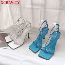 XGRAVITY Lady Shoes Fashion Flip Flop Design Women High Heel Sandals Buckle Woman Sexy Shoes Elegant Dress Shoes Female A260 2024 - buy cheap