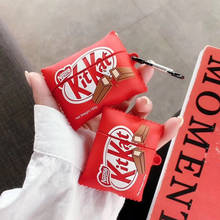 Силиконовые защитные 3d-наушники в виде шоколадного шоколада Kitkat, чехол для наушников Apple Airpods 1 2 Pro, чехол для наушников, аксессуары, чехол 2024 - купить недорого
