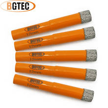 BGTEC 5pcs Dia 10mm Dry  Vaccum Brazed Diamond drill bits Masonry drill core bits drilling bits with Round shank 2024 - buy cheap