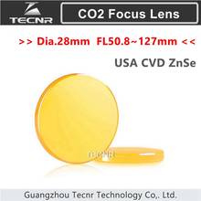 USA CVD ZnSe Co2 Laser Focus Lens diameter 28mm FL 50.8 65.5 76.2 101.6 127mm for CO2 Laser Engraving Cutting Machine 2024 - buy cheap