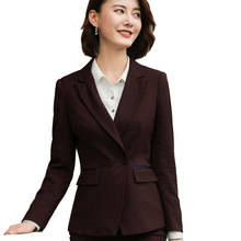 New Female Elegant Formal Office Work Wear Women Blazer and Jackets Black Long Sleeve Office Ladies Uniform OL Styles Purple 2024 - buy cheap