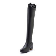 Big Size 9 10  11-15 thigh high boots knee high boots over the knee boots women ladies boots	shoes woman winter boots women 2024 - buy cheap