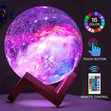 3D Printing Star Moon Lamp 16 Color Change Touch And Remote Control Home Decor Creative Gift USB Led Night Light Galaxy Lamp 2024 - buy cheap