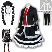 Vestido de fiesta de Halloween para mujer, traje de Cosplay de Danganronpa Celestia Ludenberg, pelucas, falda de uniforme de Lolita 2024 - compra barato