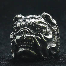 Mens 316L Stainless Steel Cool Punk Gothic Bull Dog Big Ring 2024 - buy cheap