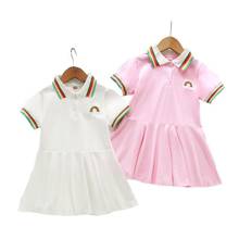 2020 New Children's Leisure rainbow Princess Girls Dresses Cotton Embroidery Summer Baby Clothes Kids Party Dress 1-5Y 2024 - buy cheap