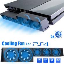 For PS4 Console Cooler,Cooling Fan For PS4 USB External 5-Fan Super Turbo Temperature Control For Playstation 4 Console 2024 - buy cheap