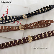 Belts Women Korean Style Leather Students Belt Retro Trendy Hip-hop Couples High Quality All-match Casual Harajuku Accessories 2024 - buy cheap