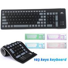 Teclado gamer dobrável à prova de poeira de silicone macio com 103 teclas para laptop/computador 2024 - compre barato