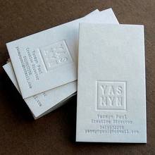 Cartão de visita personalizado 500gsm em relevo com papel de algodão espesso 300pçs/lote frete grátis 2024 - compre barato